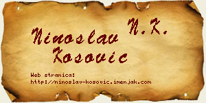 Ninoslav Kosović vizit kartica
